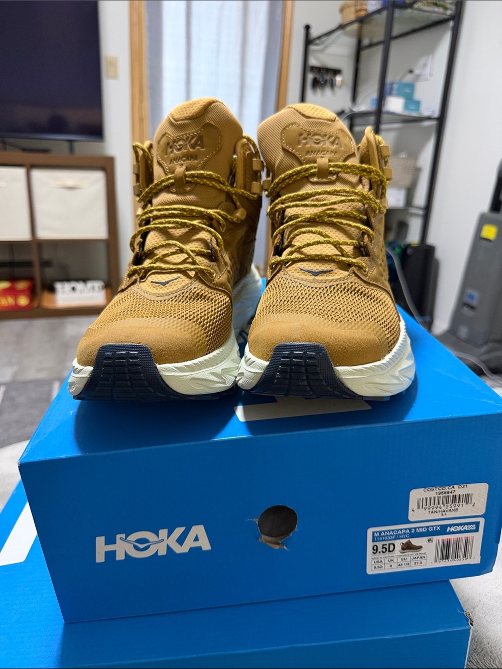 Hoka Men’s Tan/Mustard Anacapa Trail Mid-Top Sneakers